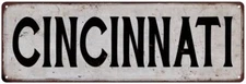 CINCINNATI Vintage Look Rustic Metal Sign City State 106180041278