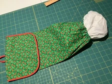 Green With Red Flowers And Red Trim - plastic grocery bag holder NEW