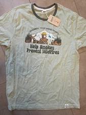 Landmark Project Smokey The Bear Among Friends Prevent Wildfires T-Shirt Men  L 