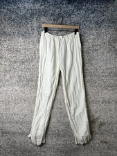 Monday Pants Womens Large White Linen Rayon Jogger Tapered Elastic Waist Casual
