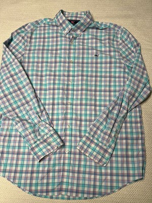 Vineyard Vines Button Down Long Sleeve Whale Shirt Slim Fit Large