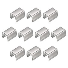 100Pcs Fold Over Crimp Caps 10 x 6mm Ribbon End Clasp Tips White Nickel