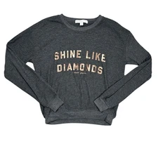 Spiritual Gangster Shine Like Diamonds Crewneck Size Small Pullover Grey Yoga