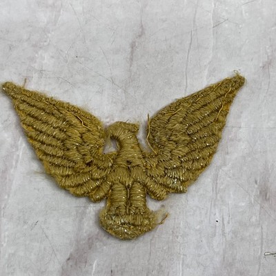 Eagle Gold Metallic Emblem Embroidered Iron On Patch Applique 2.5'' SF4