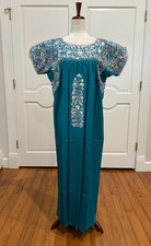 XL San Antonino Madi Dress, Oaxaca Mexican dress. hand Embroidered Silk Threads,