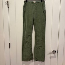 We The Free People Green Corduroy Side Zip Flare Leg Pants Size 27