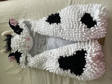 GOING WILD Baby Halloween Cow Costume SIZE 6-9 M Full Zip Hooded black and white