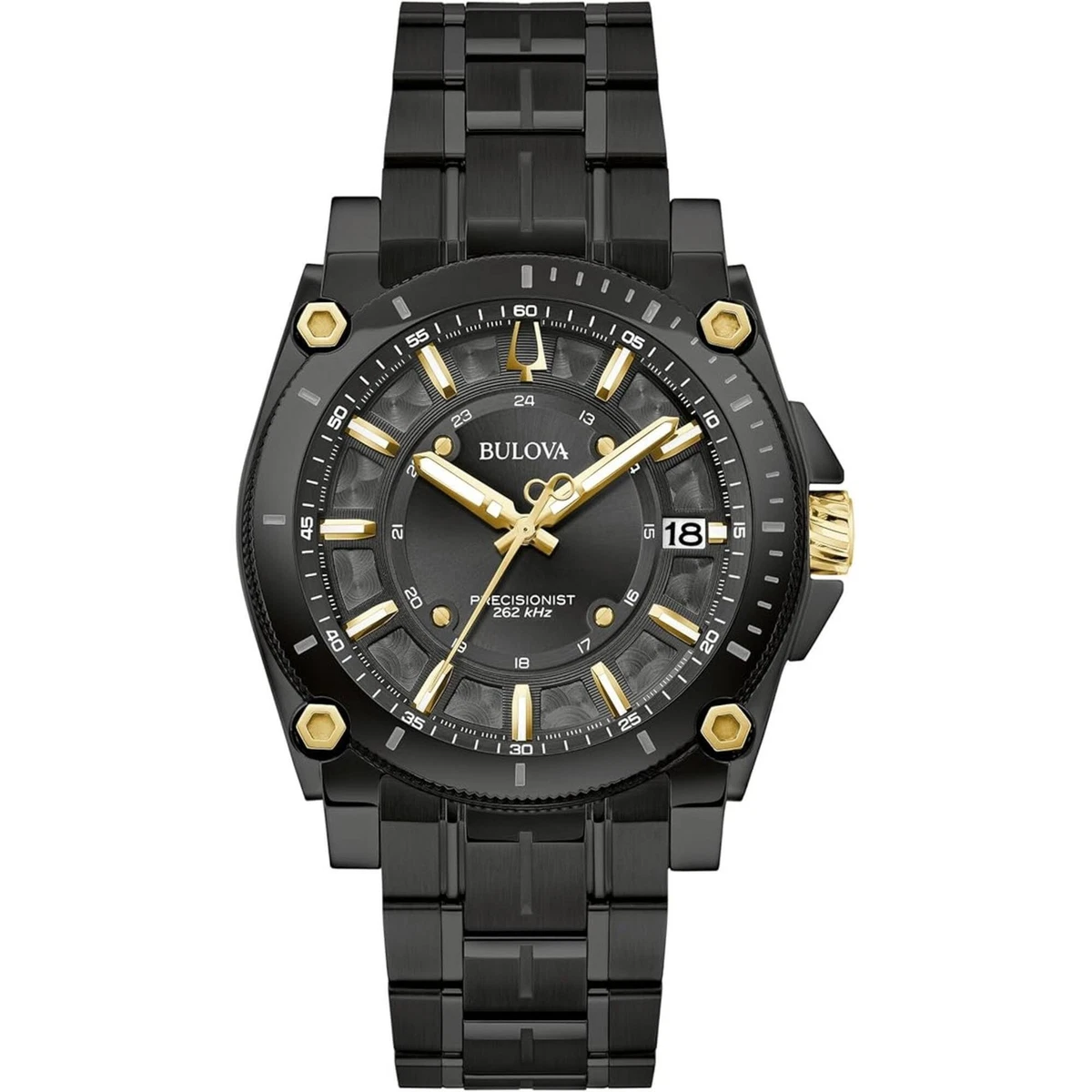 Big sale, $550 Precisionist Diamonds Watch BULOVA $595 MENS SILVER SUPER DAZZLING CRYSTALS WATCH, DAY  main image 2