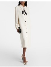 36IT- Valentino white cady couture lace-trimmed midi dress - BNWT