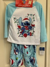 Disney Stitch Toddler Unisex 2 Piece Family Christmas Pajama Set Size 2T NWT