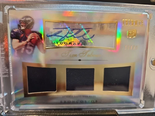 Tim Tebow 2010 Topps - Autographed Triple Relics  #ATR-TT /20 (AU, MEM RC)