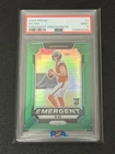 2024 Panini Prizm - Emergent Bo Nix #3 Green Prizm RC Rookie PSA 9 MINT