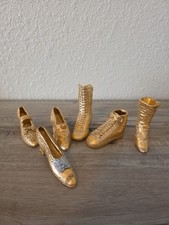 VINTAGE WOMENS SHOE LOT MINATURE FIGURINE GOL...