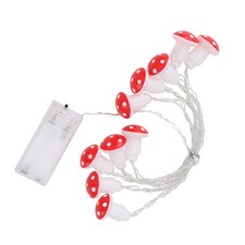 String Light 10LED 6.6ft Battery Operated Mushroom String Light For Lawn Tent
