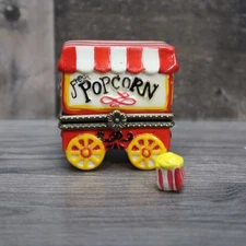 Popcorn Cart Trinket Box Figure Decor With Mini Popcorn