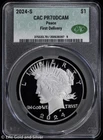 2024-S $1 Proof Peace Silver Dollar CAC PR 70 | First Delivery