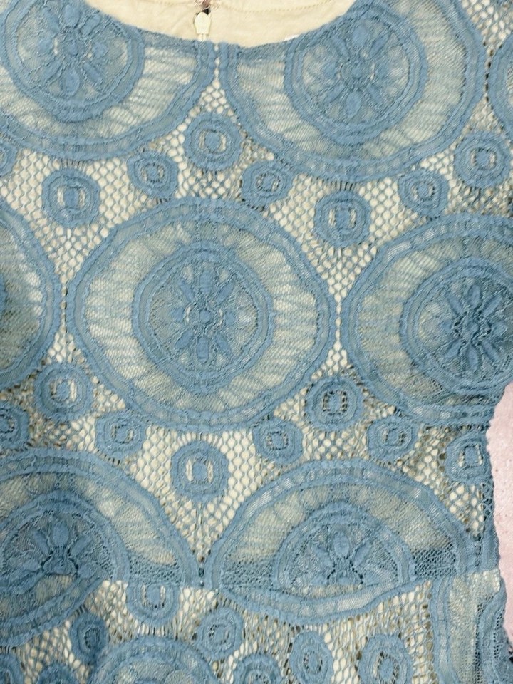 Mia Joy Joyfolie Girls Turquoise Lace Dress Size 12 Boho - Image 2 of 4