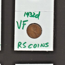 CENTAVO LINCOLN 1932 D MUY FINO MUY FINO MONEDAS 1932D/RS #48Z ENVÍO GRATUITO