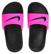 NIKE KAWA Girls Slides Fuchsia/Black Sandals Youth Size 4 4Y or 5 5Y NWT 30