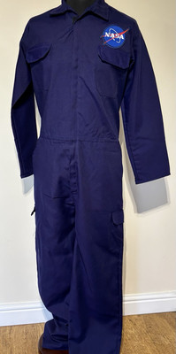 Hervorragender Retro NASA Abzeichen Reißverschluss Marine Kesselanzug Overall Größe L 42-45'' Brustumfang