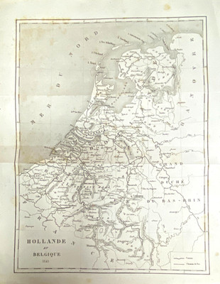 GRAVUR HOLLAND '' KARTE VON HOLLAND UND BELGIEN ''