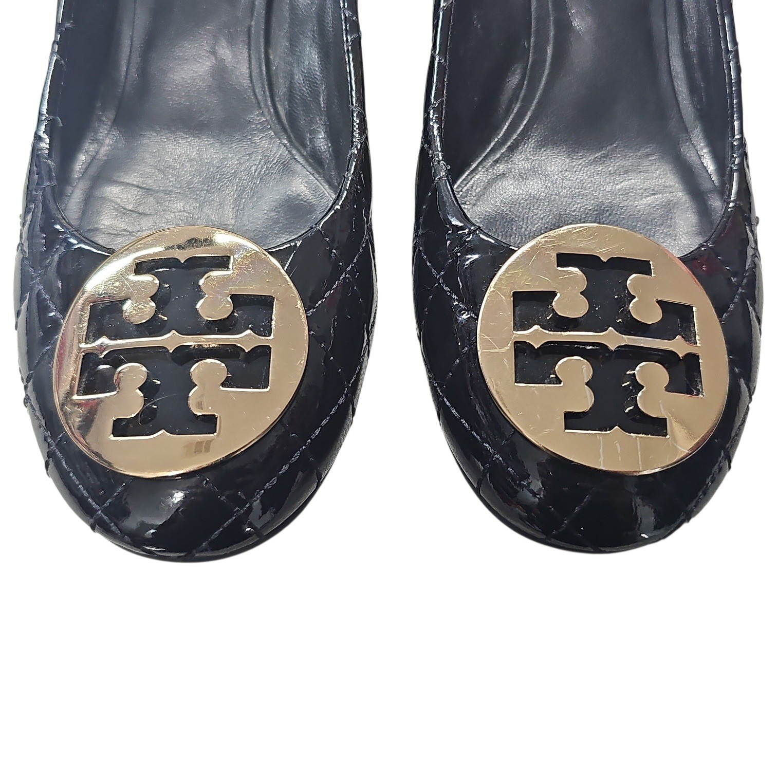Tory Burch "Quinn" quilted patent leather wedge pump thumbnail 3