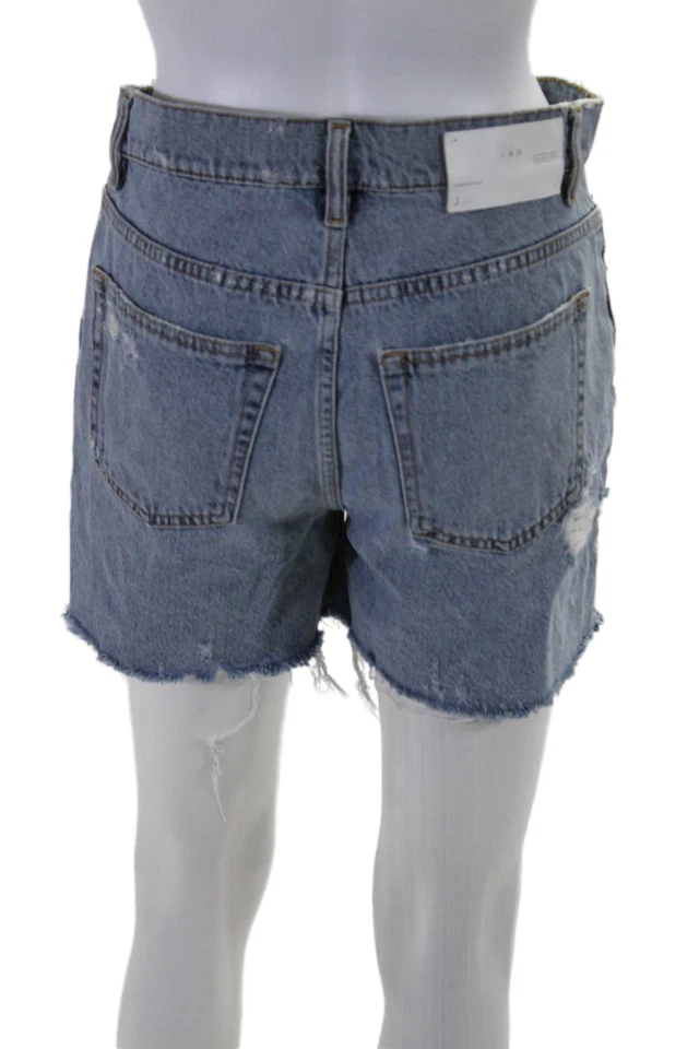 Pantalones Cortos IRO Mujer Denim Alto Rasgado Experiencia Rise Corte Azul Algodón Talla 24 Foto 3 de 4