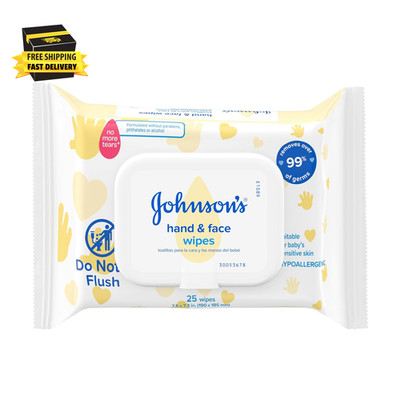 Johnson'S Baby Disposable Hand & Face Cleansing Wipes, 25 Ct      