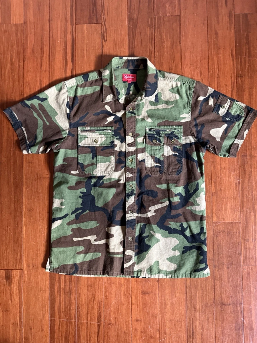 Supreme Cotton Camouflage Casual Button-Down Shirts for Men for