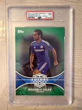 2014-15 TOPPS PRM GOLD #FSMS MOHAMAED SALAH FUTURE STARS 5X7 GREEN PSA 9 6/99