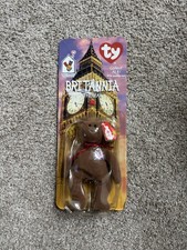 Ty Britannia the Bear Beanie Baby 1997 McDonald's Retired Item with 2 Tag Errors