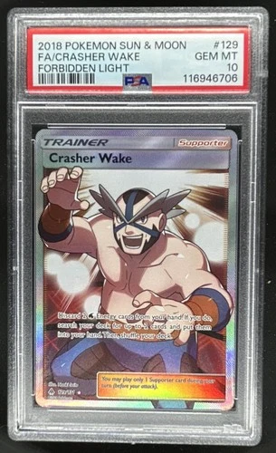 2018 Pokemon Sun & Moon Forbidden Light Crasher Wake #129/131 PSA 10