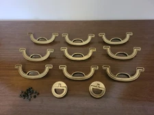 Drexel Accolade Brass Campaign Hardware Bail Pulls Handles Vtg Dresser Parts 
