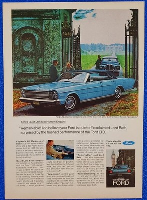 1966 FORD LTD & DAIMLER LIMOUSINE ORIGINAL MAGAZINE PRINT AD CLASSIC FMC BLUE