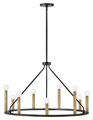 Lark 83158 Lazlo 9 Light 30"W Chandelier - Black - Picture 3 of 3