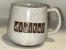 VINTAGE DIGITAL EQUIPMENT CORPORATION DEC LOGO COFFEE MUG BROWN SPECKLE