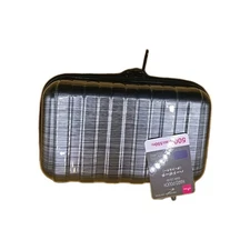 Silver Hard Shell Cosmetics Case Carrying Hard Bag For Toiletry Mini DAISO New