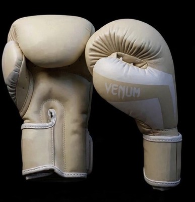Venum Elite Boxing Gloves 14oz White/Off-White Training MMA Sparring