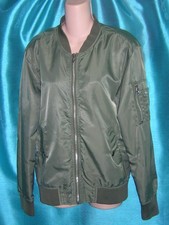 WARM WINTER UNISEX Olive Green LIGHTWEIGHT Full Zip Up BOMBER JACKET M