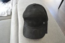 RAG & BONE BLACK NUBUK MERCER BASEBALL CAP NE...