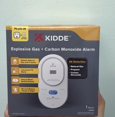 2026 Kidde COPDLG Carbon Monoxide + Explosive Gas, Natural Gas & Propane Alarm 