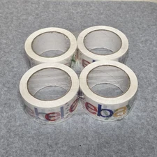 4 Rolls Official eBay Branded Logo Shipping Tape White New