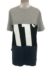 Image of 11 Degrees Men's T-shirt Size M Black Grey Navy Colourblock Graphic Print New