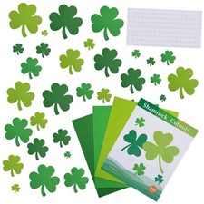 240 Pcs St. Patrick's Day Shamrock Cutouts Set, Pre-Cut Paper Clover, Green