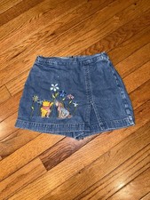 Vintage Disney Catalog Winnie the Pooh Embroidered Denim Skort - Girls 6/6X Y2K