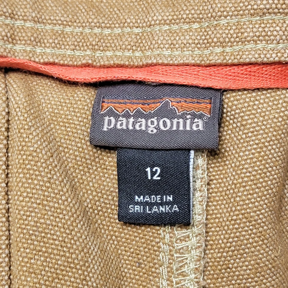 Pantalones de trabajo Patagonia para mujer de lona de cáñamo color tostado talla 12 rodillas reforzadas Foto 3 de 4