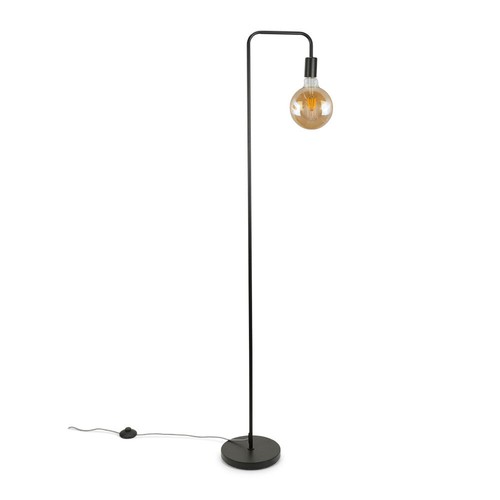 Black Floor Lamp Base Curved Metal Stem Industrial Living Room Standard Light - Picture 2 of 8