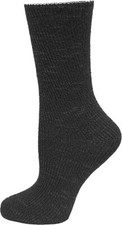 K.Bell Women's Slub Marl Crew Socks 1 Pair, Black Marl, Women's 4-10 Shoe