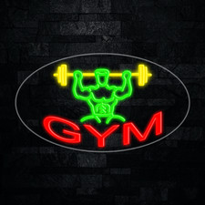Gym LED Neon Sign 28"L x 16"H #34350