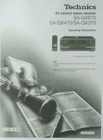 Technics SA-GX670 / SA-GX470 / SA-GX370 - AV Receiver Instructions - USER MANUAL